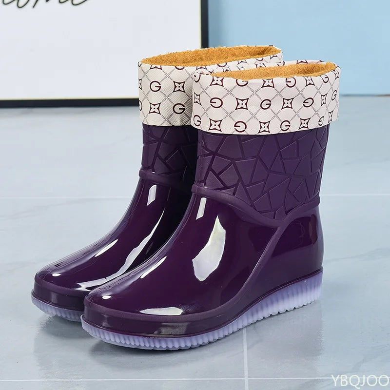 Sophia | Women's Waterproof Snow Rain Boots Mid Calf