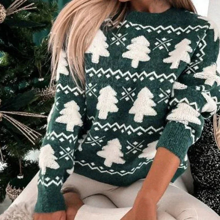 Mia | Cozy Christmas Tree Knit Christmas Jumper