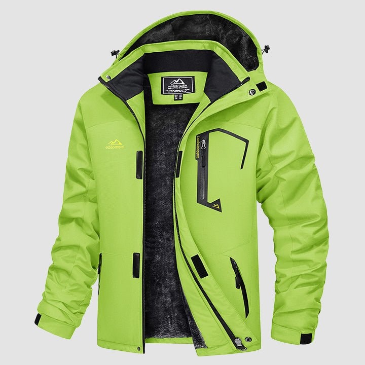 Bright Green MAGCOMSEN Men's Water-Repellent Winter Ski Jacket with Fleece Lining in #Color_Bright Green