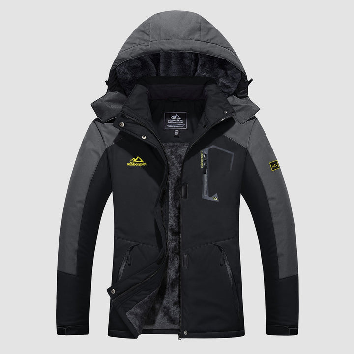 Black Grey MAGCOMSEN Women's Water-Resistant Fleece Ski Jacket with 4 Pockets in #Color_Black Grey