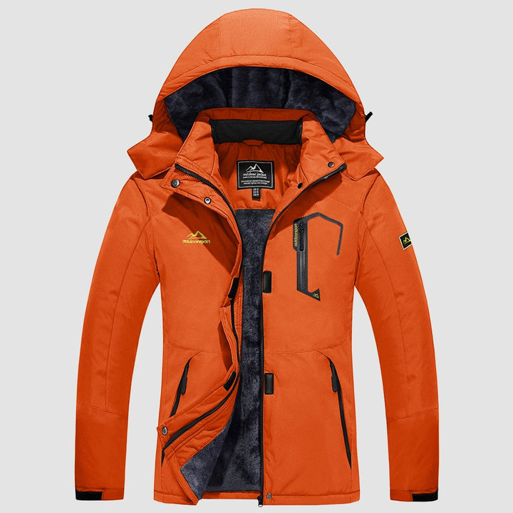 orange MAGCOMSEN Women's Water-Resistant Fleece Ski Jacket with 4 Pockets in #Color_orange