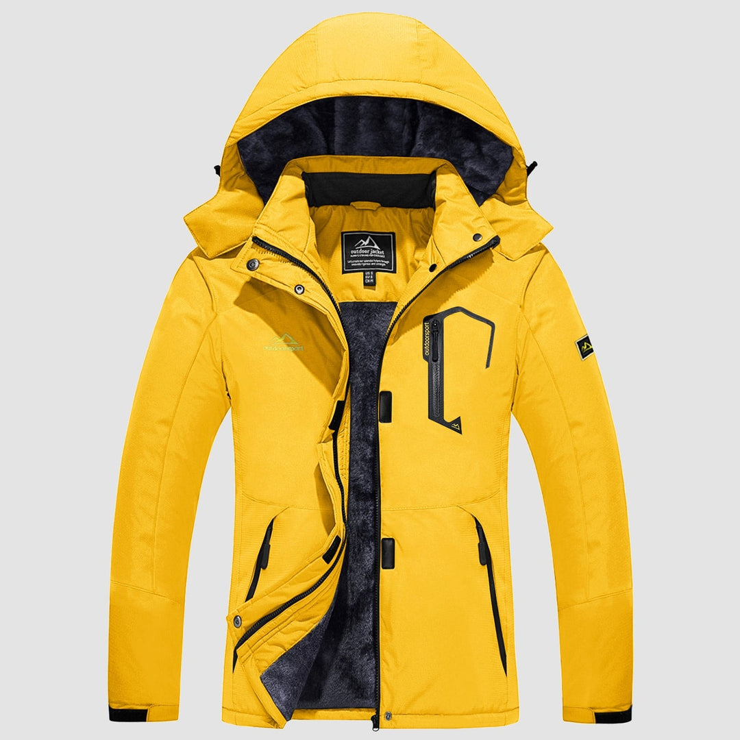 Yellow MAGCOMSEN Women's Water-Resistant Fleece Ski Jacket with 4 Pockets in #Color_Yellow