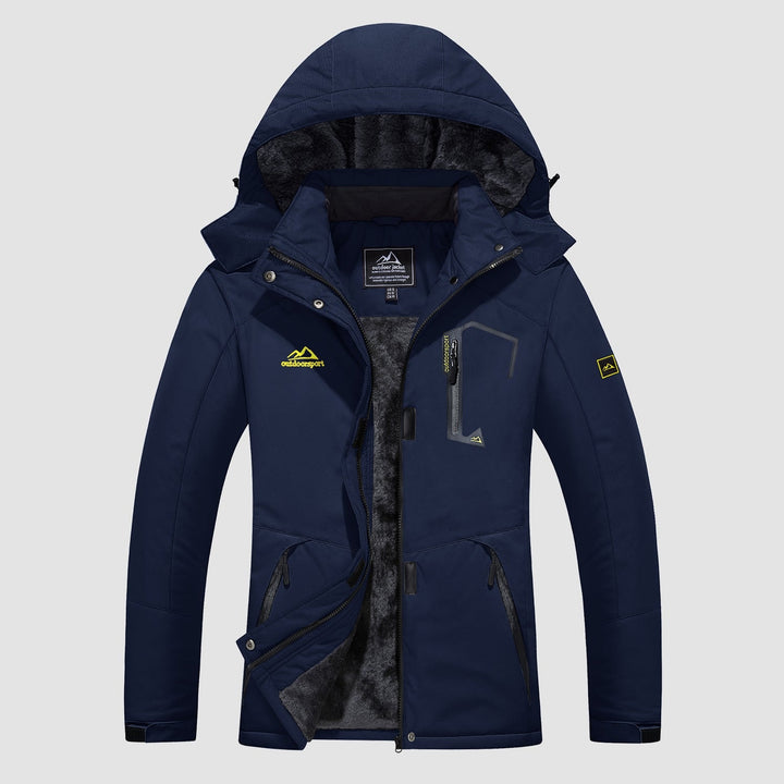 Navy MAGCOMSEN Women's Water-Resistant Fleece Ski Jacket with 4 Pockets in #Color_Navy