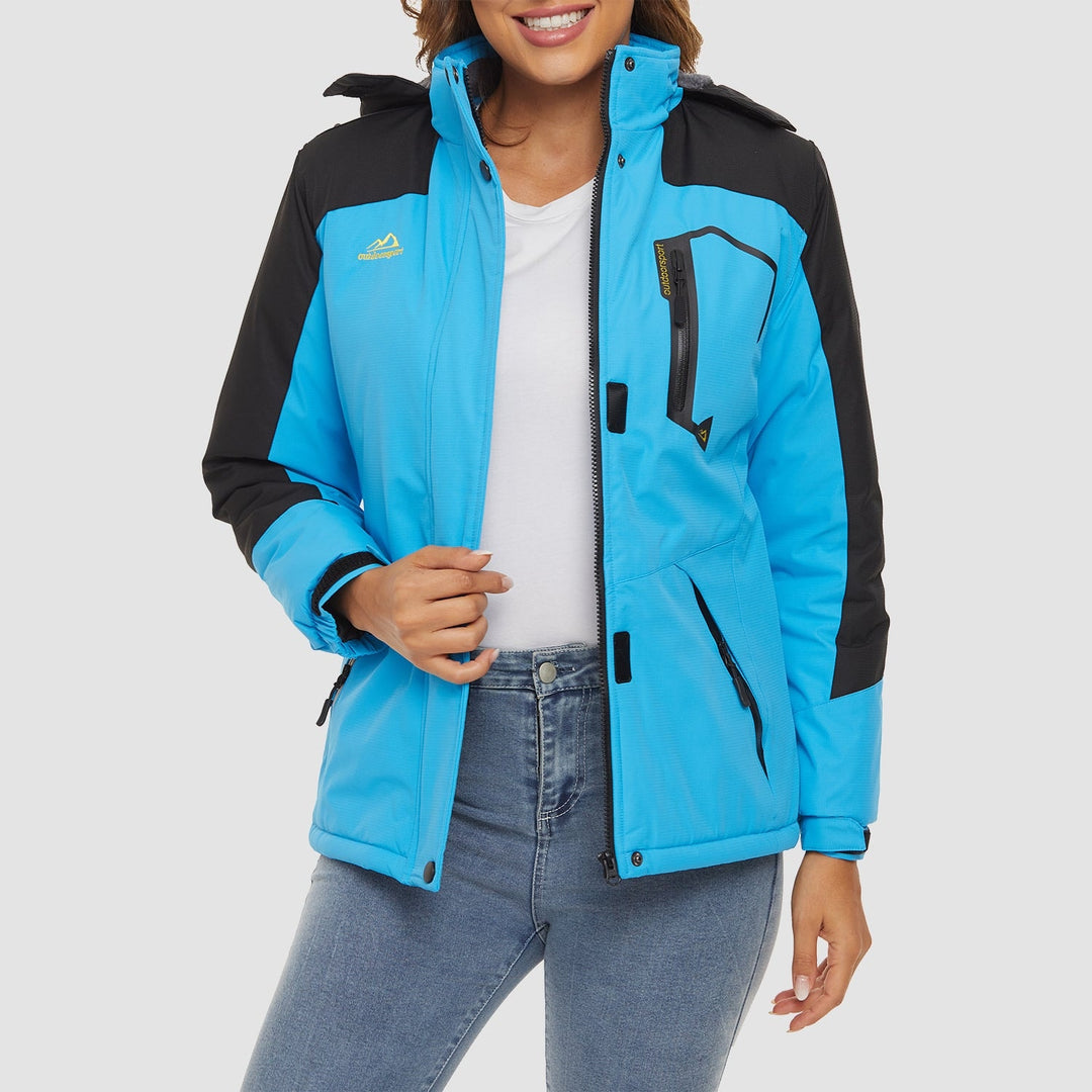Blue MAGCOMSEN Women's Water-Resistant Fleece Ski Jacket with 4 Pockets in #Color_Blue