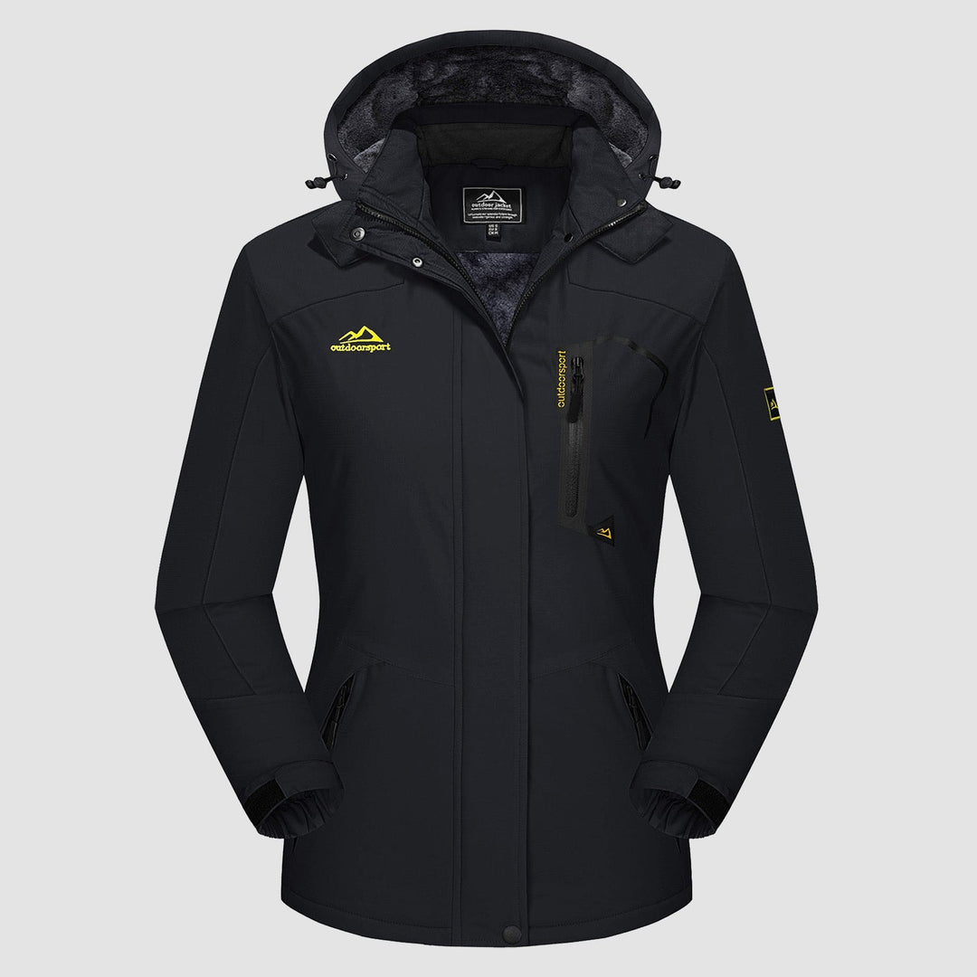 Black MAGCOMSEN Women's Water-Resistant Fleece Ski Jacket with 4 Pockets in #Color_Black