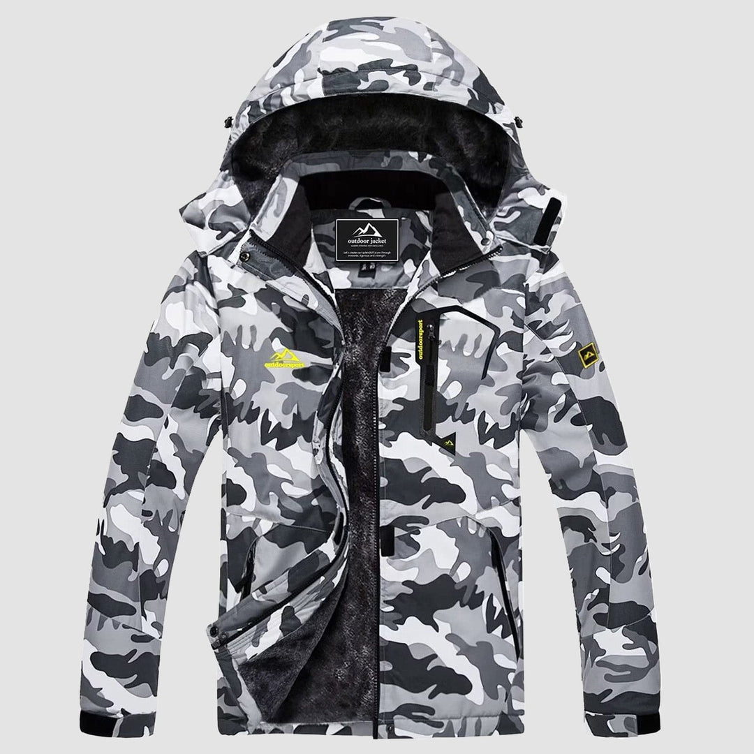 Grey Camo MAGCOMSEN Women's Water-Resistant Fleece Ski Jacket with 4 Pockets in #Color_Grey Camo