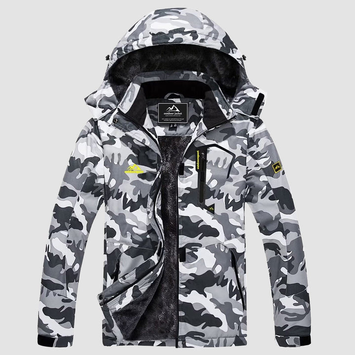 Grey Camo MAGCOMSEN Women's Water-Resistant Fleece Ski Jacket with 4 Pockets in #Color_Grey Camo
