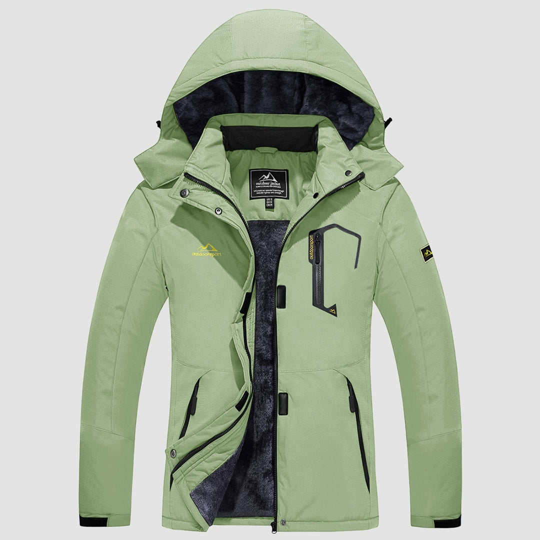 Light Green MAGCOMSEN Women's Water-Resistant Fleece Ski Jacket with 4 Pockets in #Color_Light Green