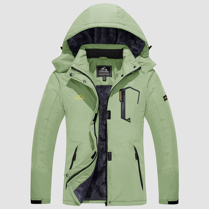 Light Green MAGCOMSEN Women's Water-Resistant Fleece Ski Jacket with 4 Pockets in #Color_Light Green