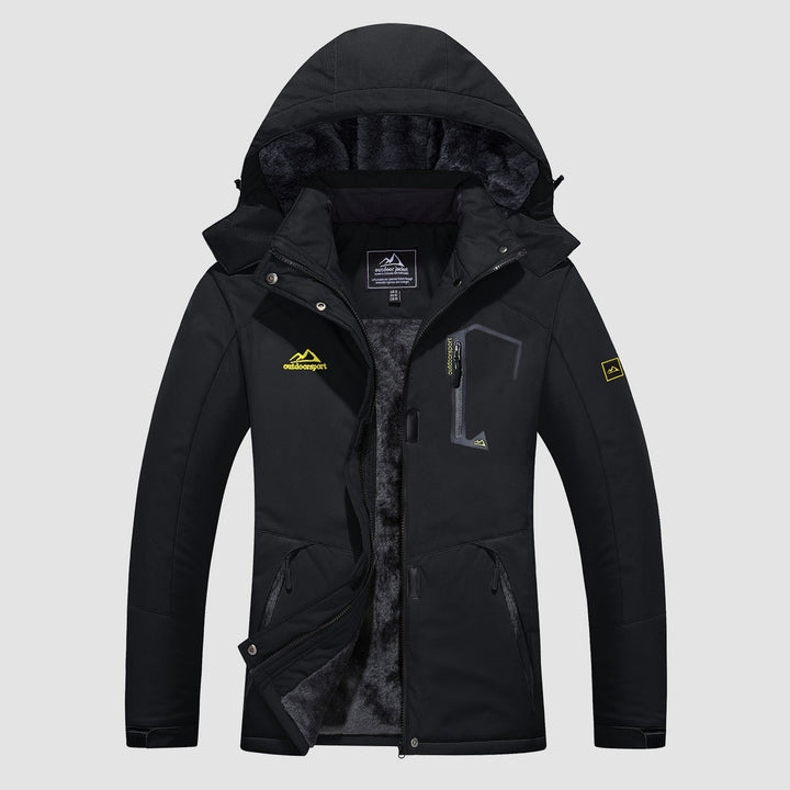 Black MAGCOMSEN Women's Water-Resistant Fleece Ski Jacket with 4 Pockets in #Color_Black