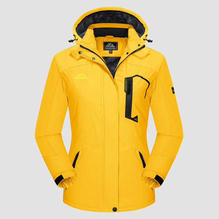 Yellow MAGCOMSEN Women's Water-Resistant Fleece Ski Jacket with 4 Pockets in #Color_Yellow