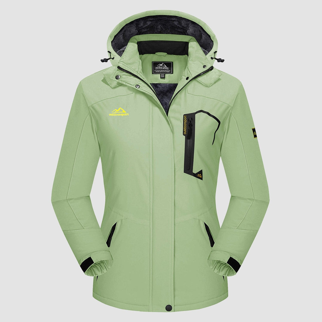 Light Green MAGCOMSEN Women's Water-Resistant Fleece Ski Jacket with 4 Pockets in #Color_Light Green