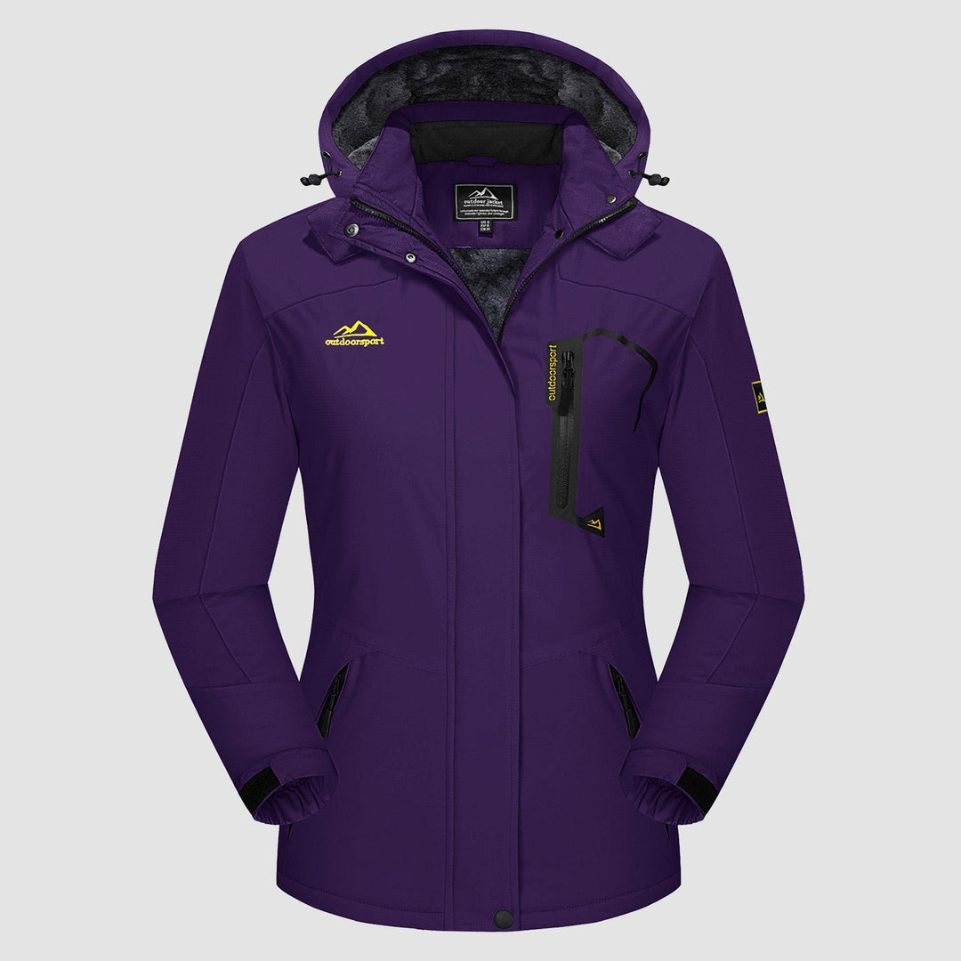 Dark Purple MAGCOMSEN Women's Water-Resistant Fleece Ski Jacket with 4 Pockets in #Color_Dark Purple
