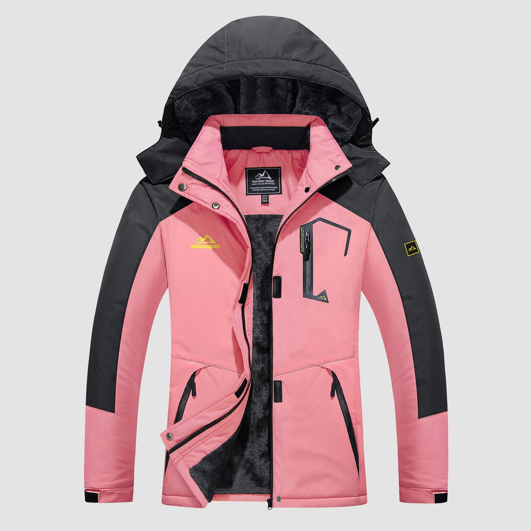 Pink MAGCOMSEN Women's Water-Resistant Fleece Ski Jacket with 4 Pockets in #Color_Pink