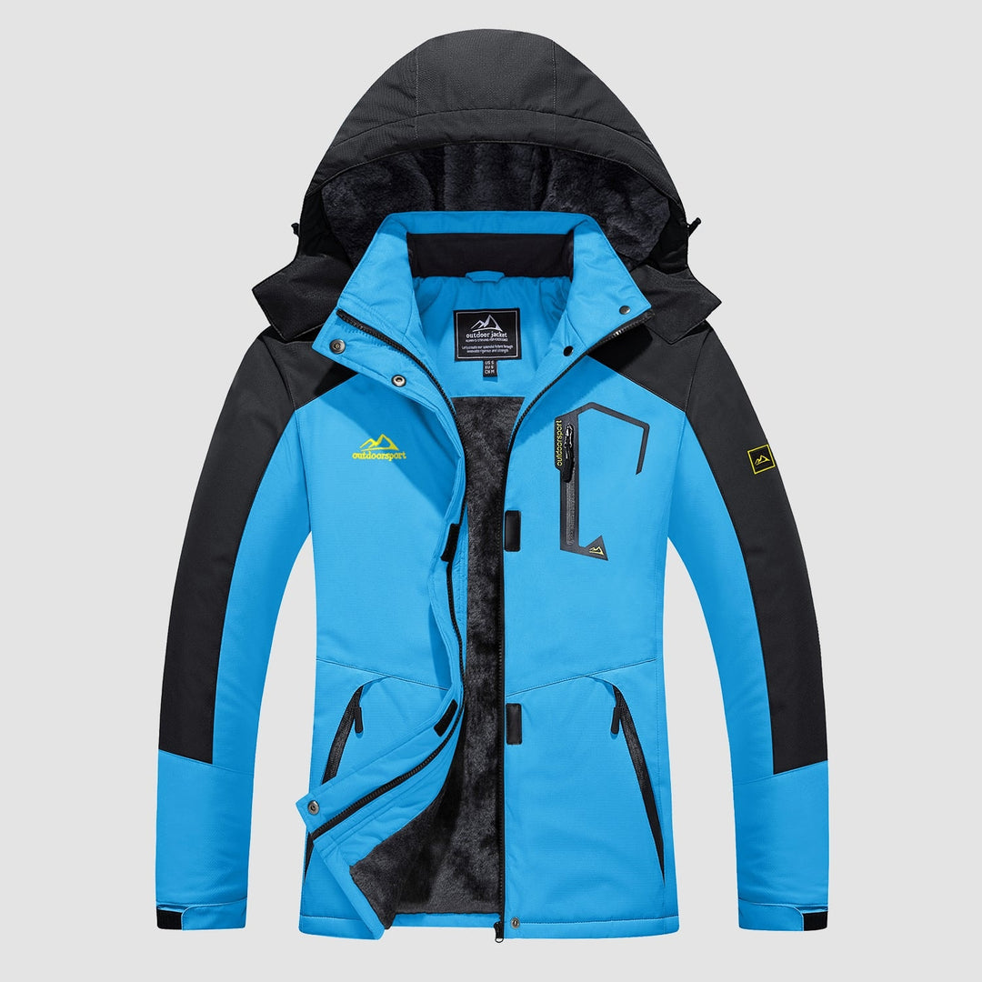 Blue MAGCOMSEN Women's Water-Resistant Fleece Ski Jacket with 4 Pockets in #Color_Blue