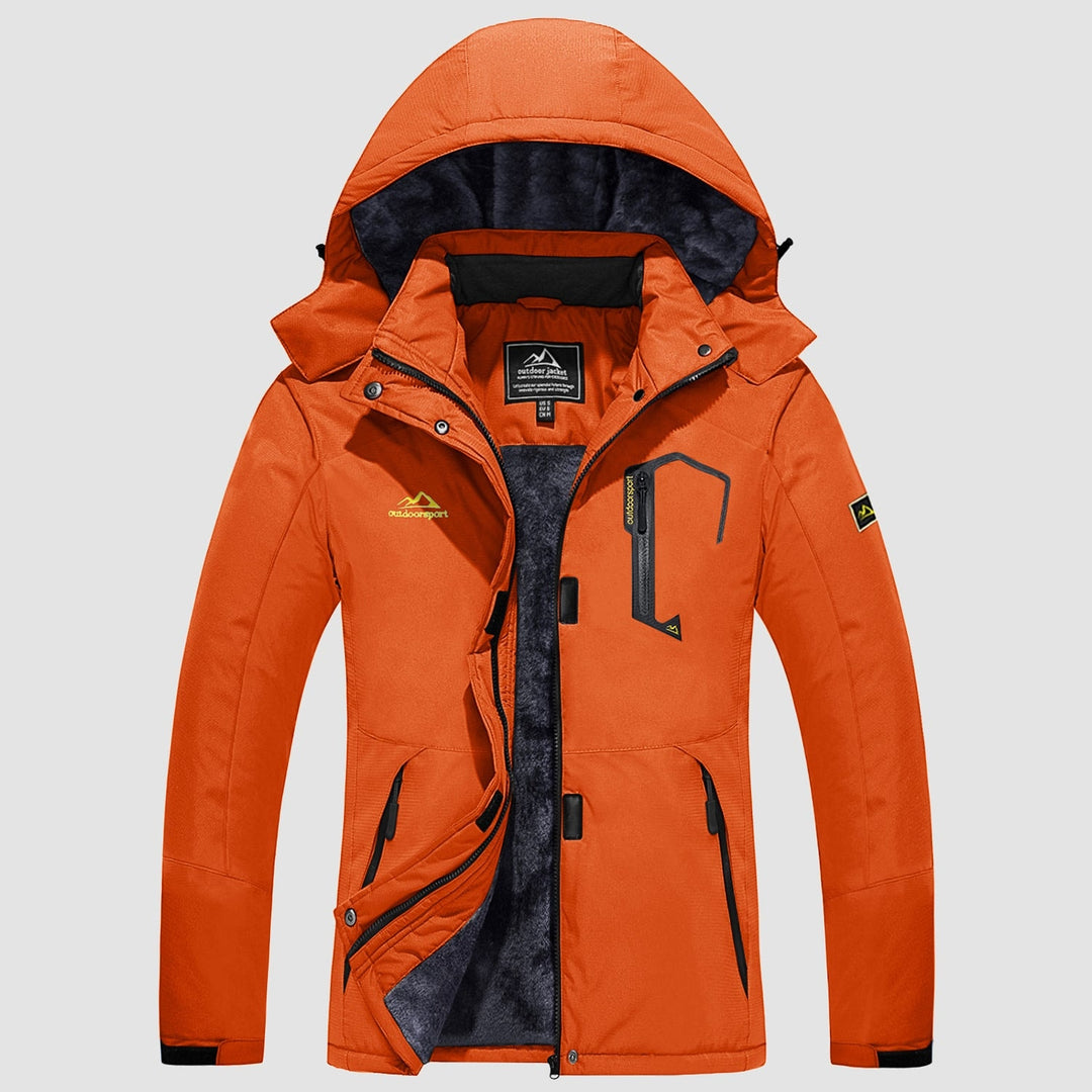 orange MAGCOMSEN Women's Water-Resistant Fleece Ski Jacket with 4 Pockets in #Color_orange