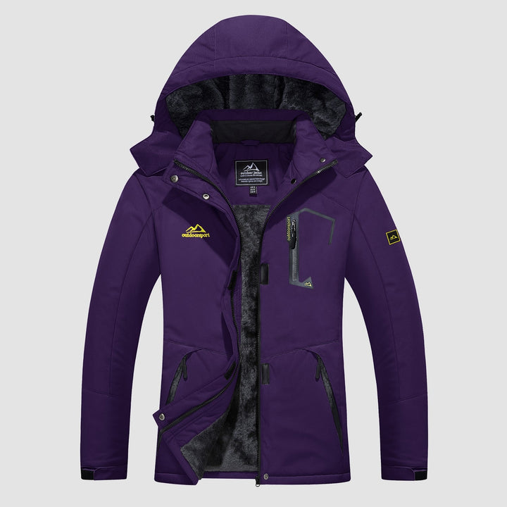 Dark Purple MAGCOMSEN Women's Water-Resistant Fleece Ski Jacket with 4 Pockets in #Color_Dark Purple