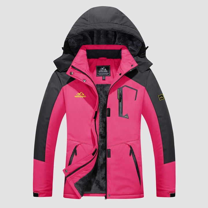 Rose Pink MAGCOMSEN Women's Water-Resistant Fleece Ski Jacket with 4 Pockets in #Color_Rose Pink