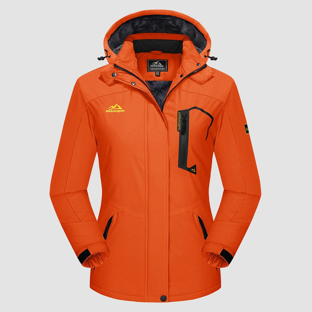 orange MAGCOMSEN Women's Water-Resistant Fleece Ski Jacket with 4 Pockets in #Color_orange