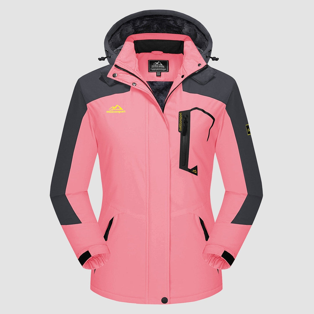 Pink MAGCOMSEN Women's Water-Resistant Fleece Ski Jacket with 4 Pockets in #Color_Pink