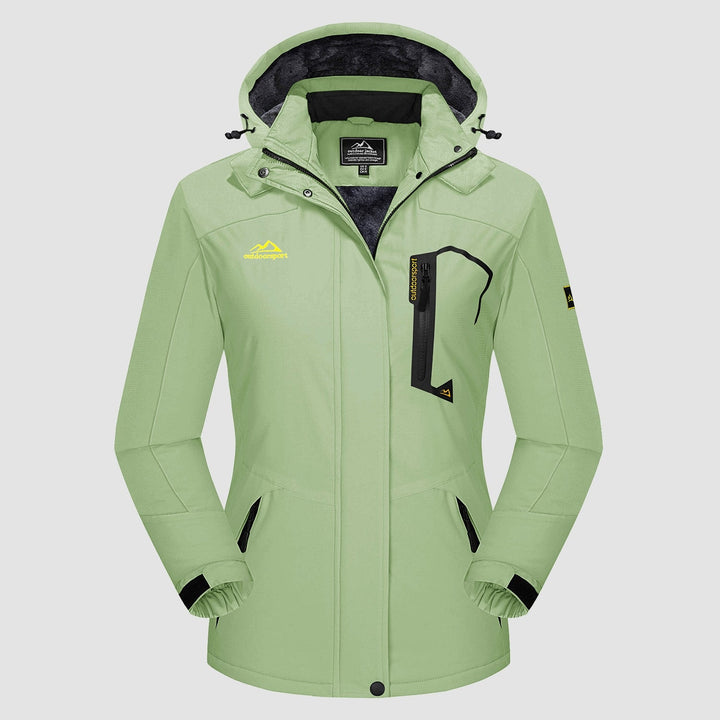 Light Green MAGCOMSEN Women's Water-Resistant Fleece Ski Jacket with 4 Pockets in #Color_Light Green