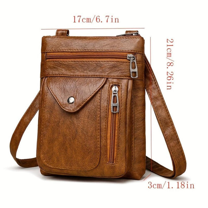 Elise | Vintage Brown Leather Crossbody Bag