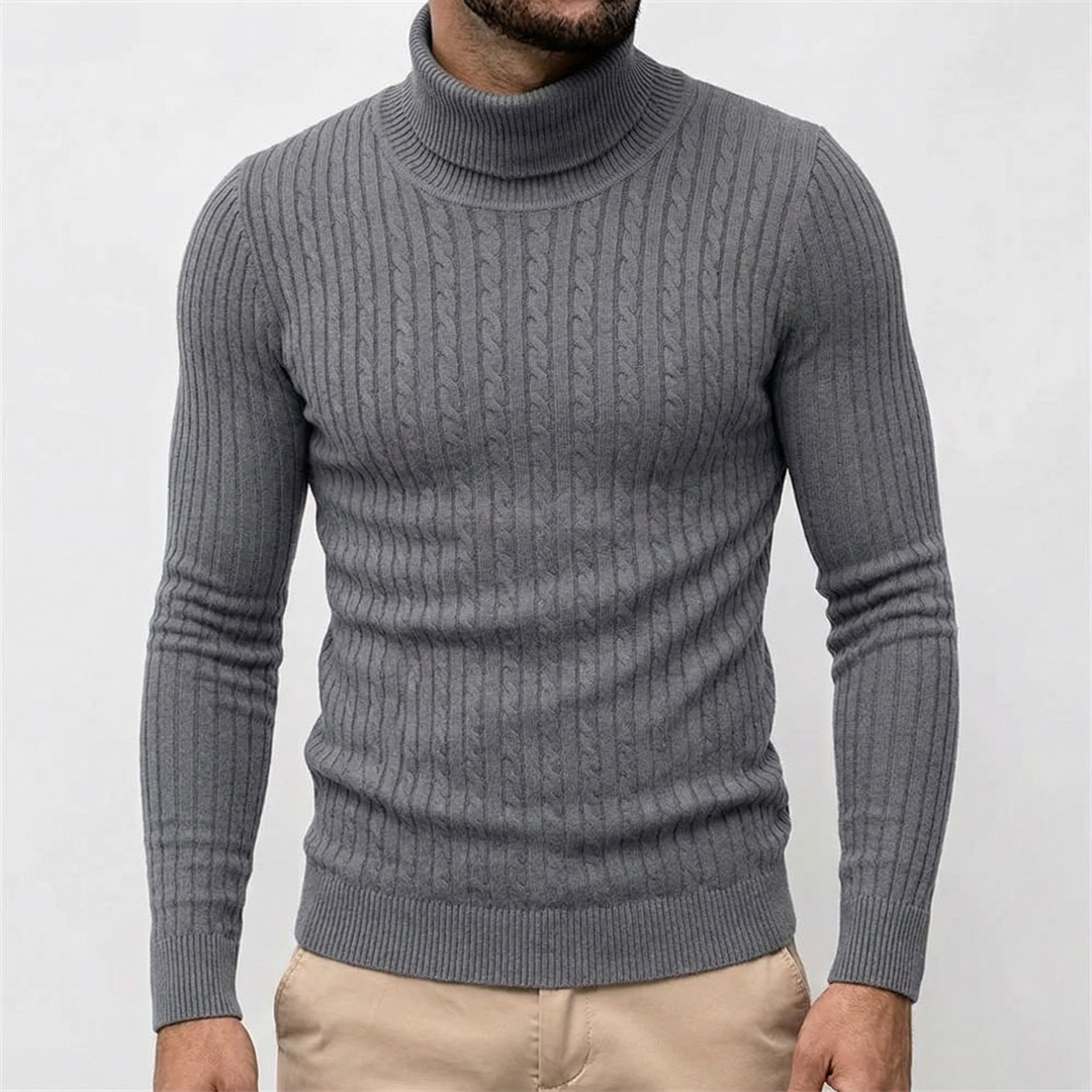 Blake | Men's Cable Knit Turtleneck Jumper