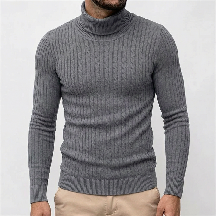 Blake | Men's Cable Knit Turtleneck Jumper