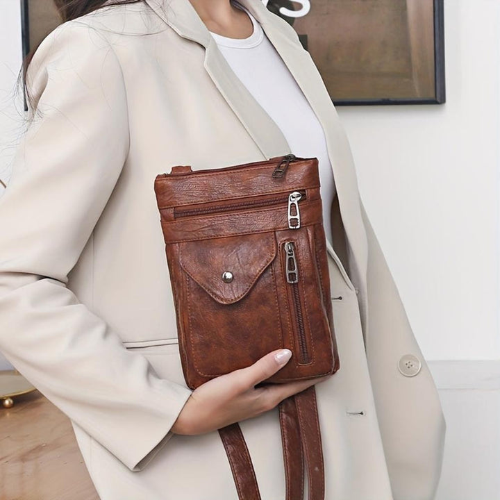 Elise | Vintage Brown Leather Crossbody Bag