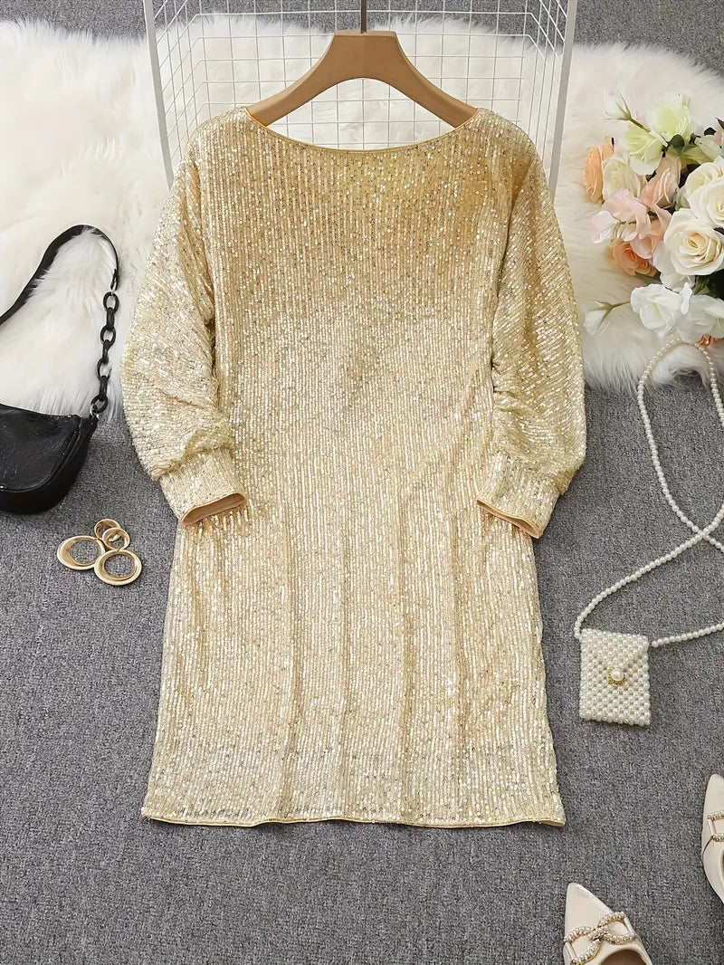 Emerson | Sparkly Sequin Off Shoulder Mini Dress