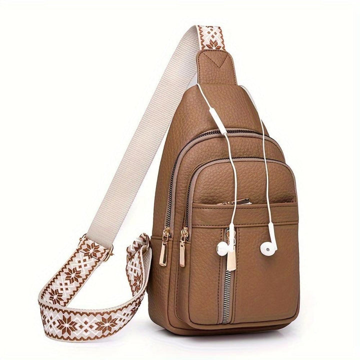 Adeline | Women's Faux Leather Chest Sling Crossbody Bag