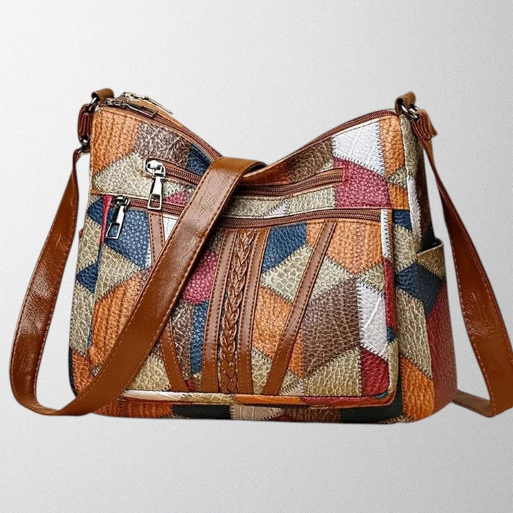 Genevieve | Patchwork Leather Multi-Pocket Crossbody Bag