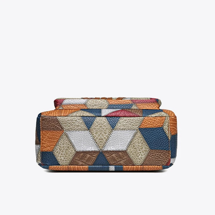Genevieve | Patchwork Leather Multi-Pocket Crossbody Bag
