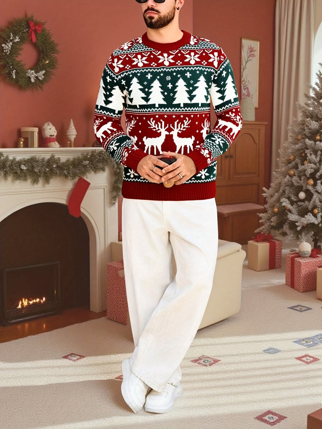 Austin | Men's Reindeer Fair Isle Christmas Jumper