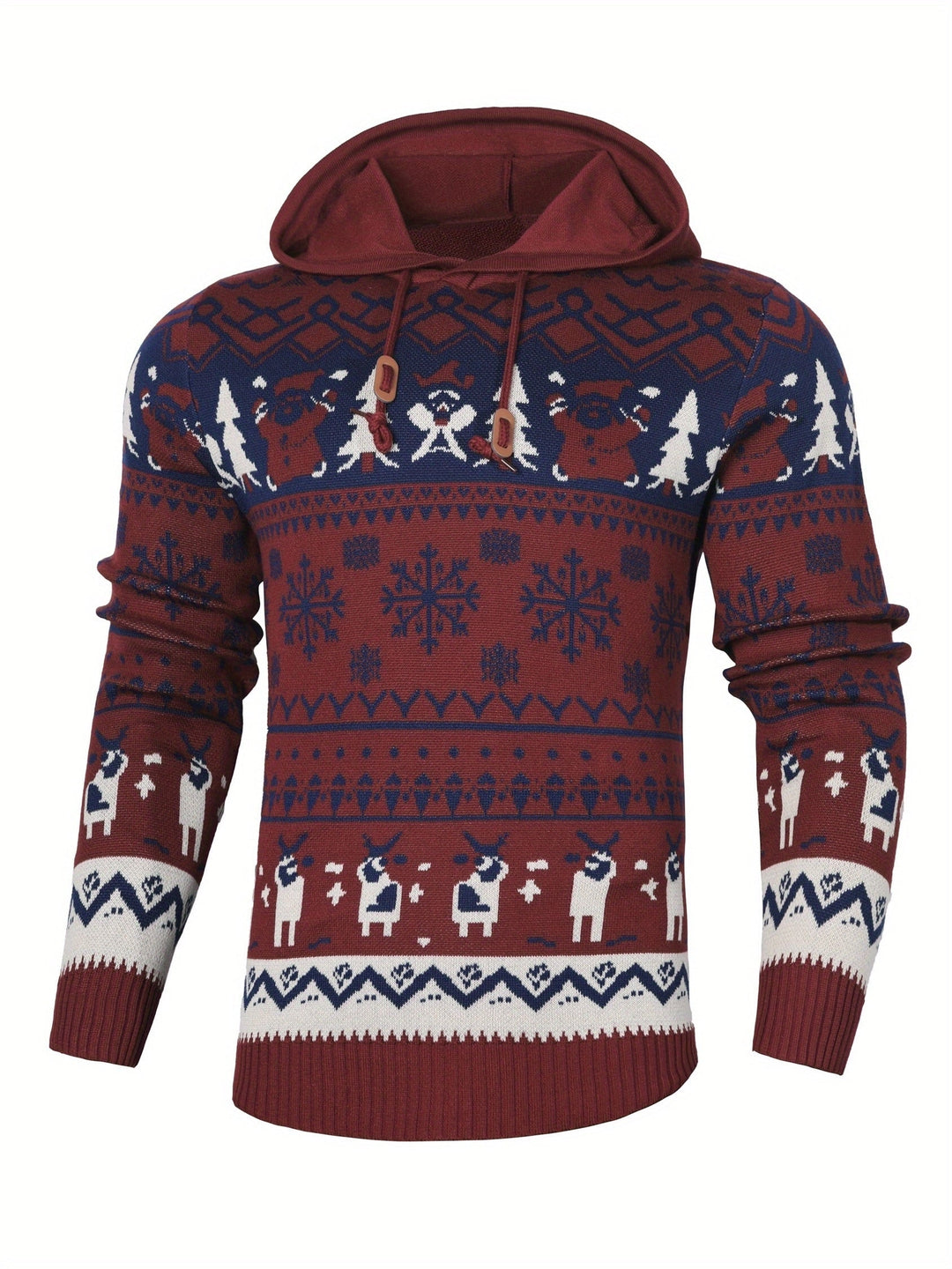 Ryan | Men's Reindeer Knit Hooded Christmas Jumper