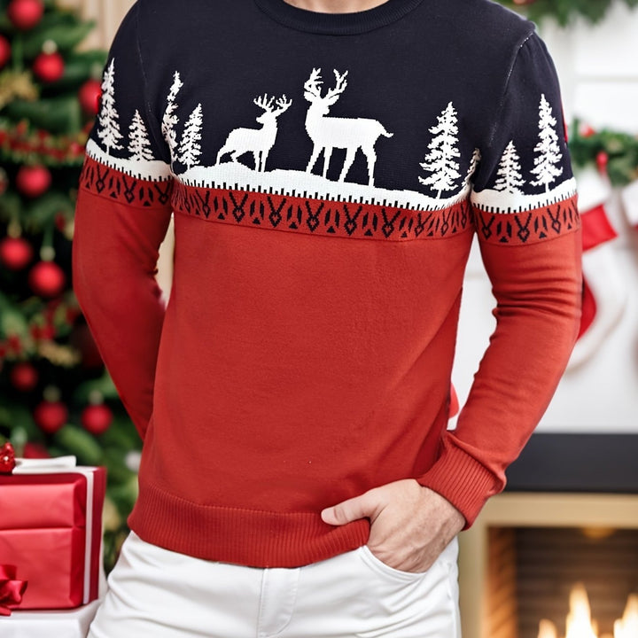 Carter | Men's Reindeer Print Christmas Jumper