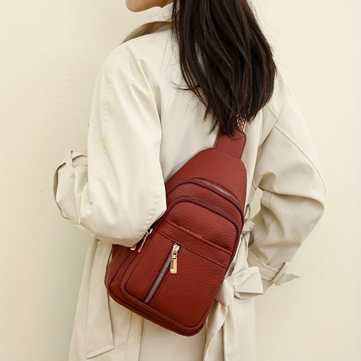 Adeline | Women's Faux Leather Chest Sling Crossbody Bag