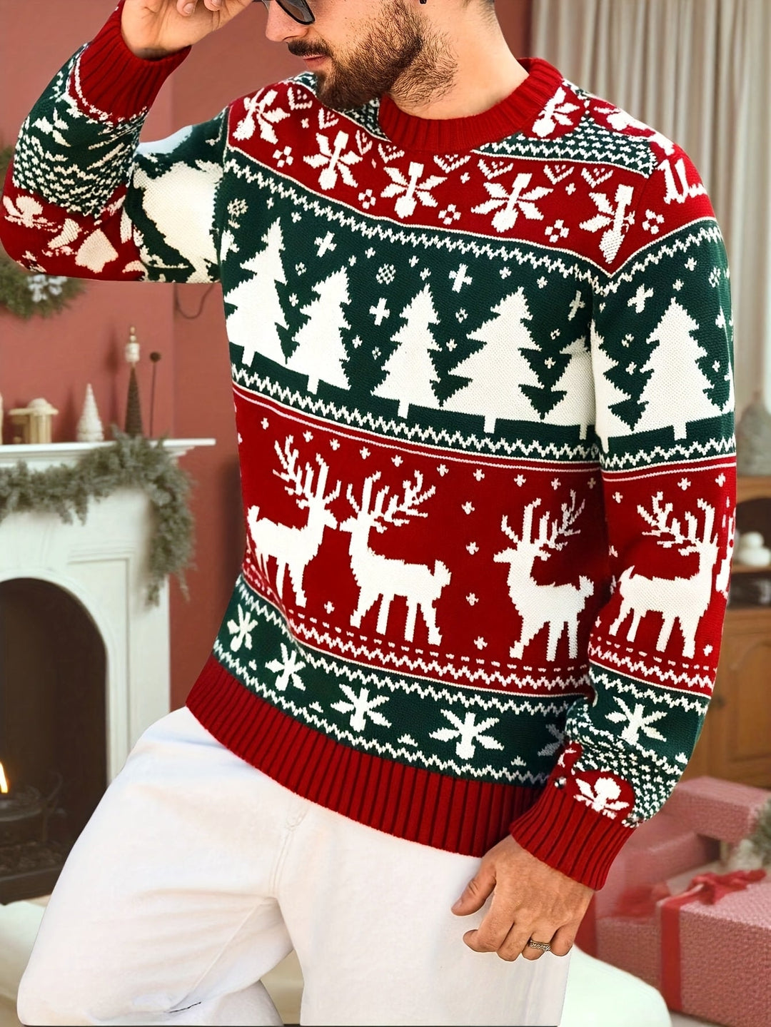 Austin | Men's Reindeer Fair Isle Christmas Jumper