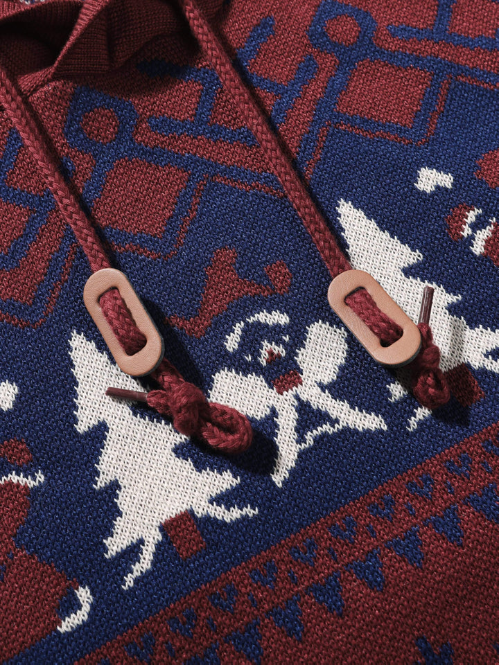 Ryan | Men's Reindeer Knit Hooded Christmas Jumper