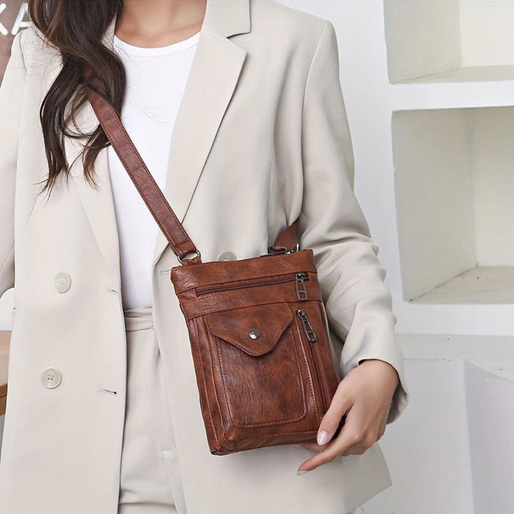 Elise | Vintage Brown Leather Crossbody Bag