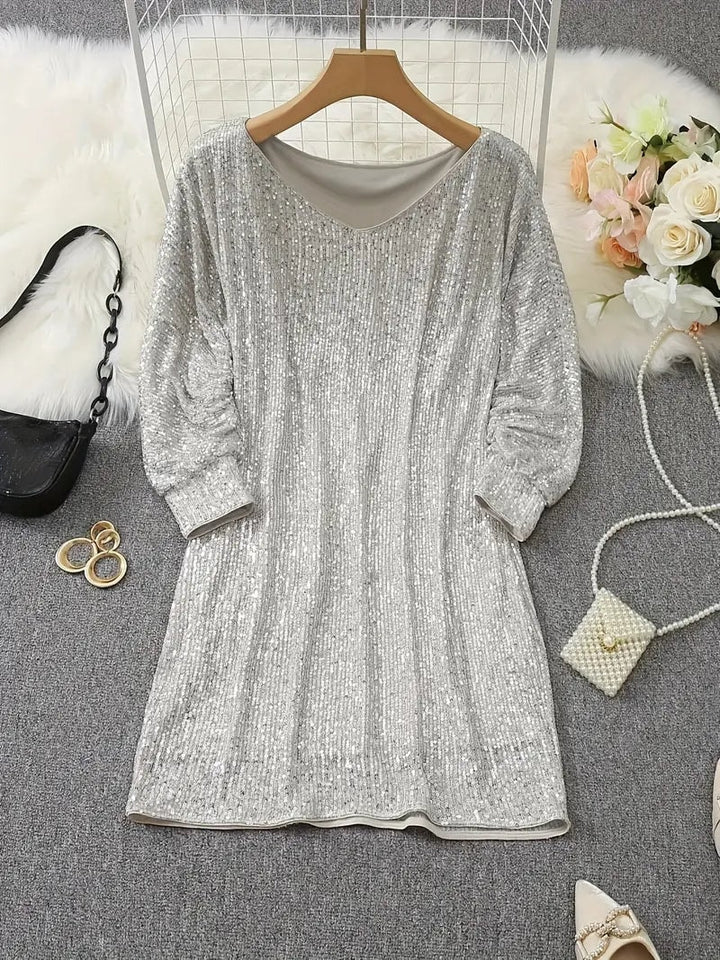 Emerson | Sparkly Sequin Off Shoulder Mini Dress