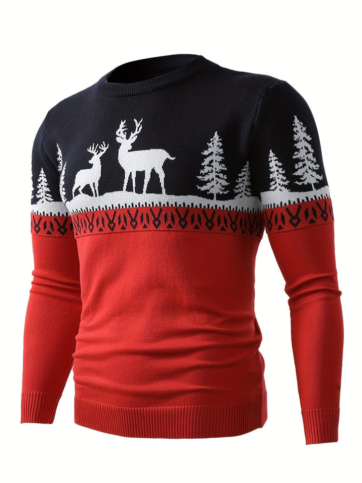 Carter | Men's Reindeer Print Christmas Jumper
