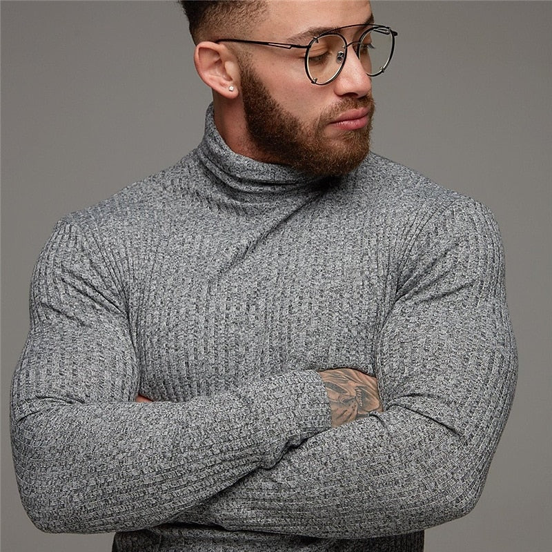 Lucas | Men's Ribbed Turtleneck Jumper Slim Fit