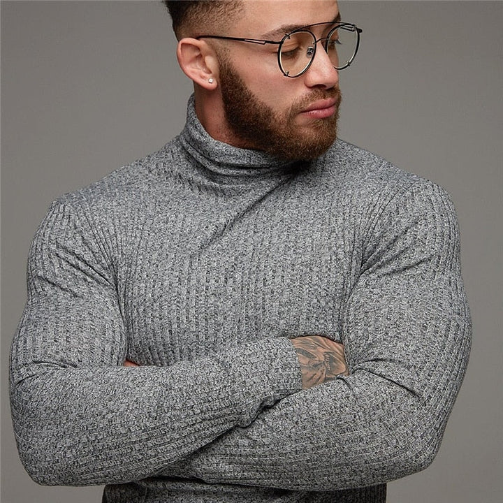 Lucas | Men's Ribbed Turtleneck Jumper Slim Fit