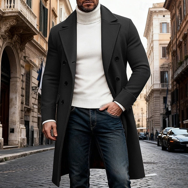 Roman | Men's Double Breasted Long Coat