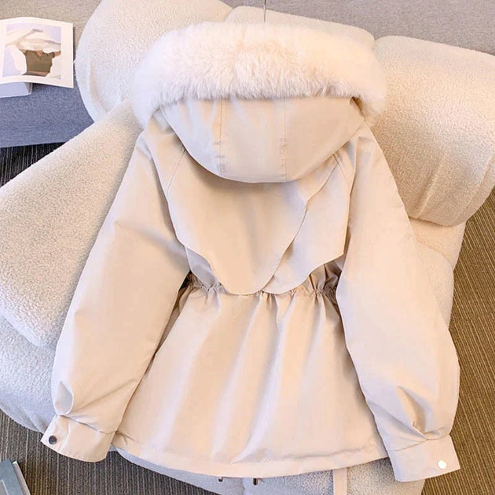 Camille | Women's Belted Faux Fur Coat with Hood