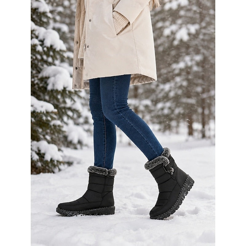 Aria | Faux Fur Trim Winter Snow Boots
