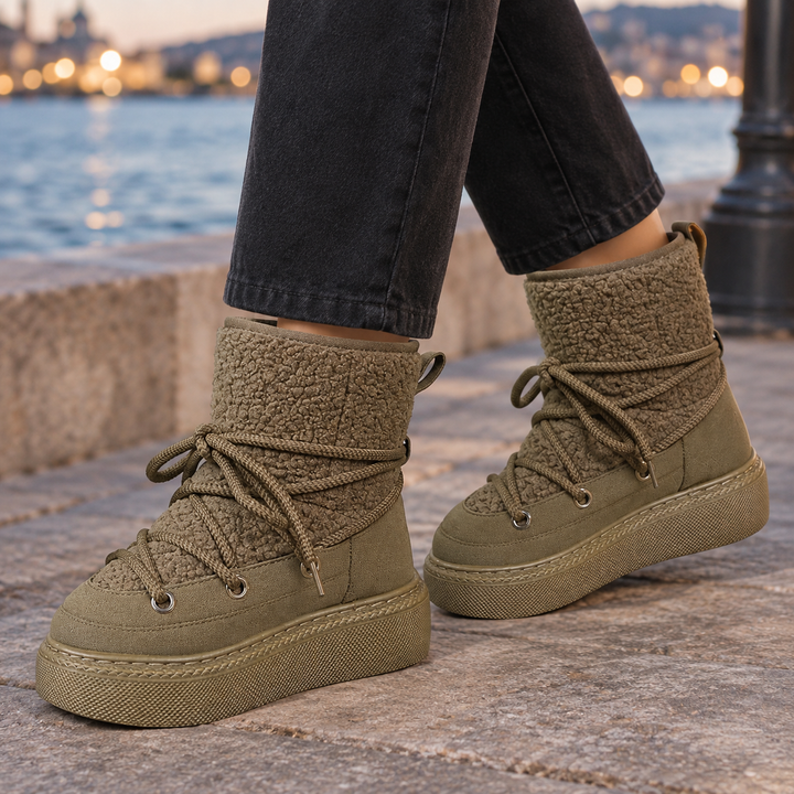 Badoer-Garda Platform Snow Boots - Green