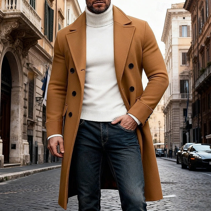 Roman | Men's Double Breasted Long Coat