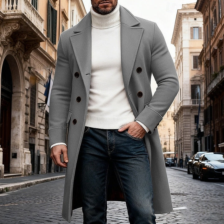 Roman | Men's Double Breasted Long Coat